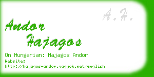 andor hajagos business card